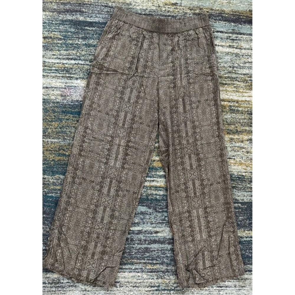 Orvis Pants Women's Pull On Elastic Waist Aztec Wide Leg Size M